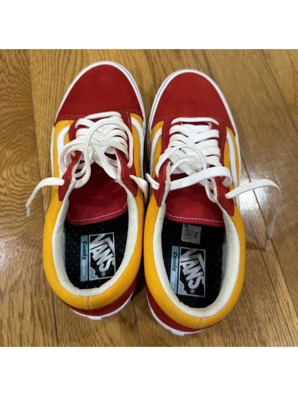 Size 10 US Men’s Vans Old Skool ComfyCush Red Yellow Skate Casual Shoes